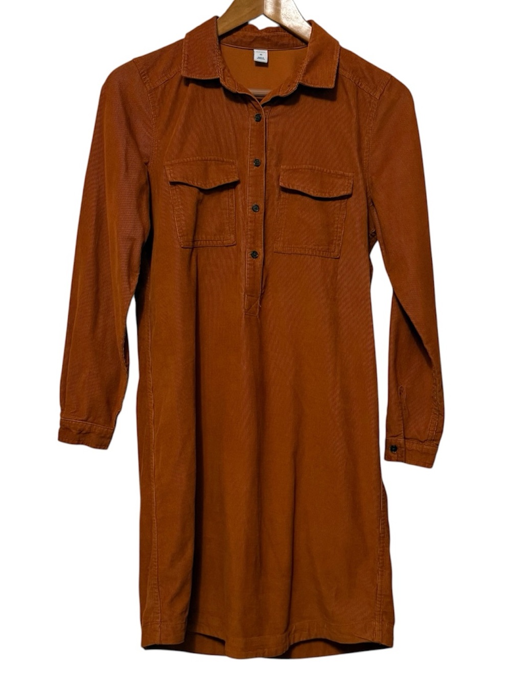 Old Navy Corduroy Long Sleeve Shirt Dress Women's XS Indie Garden Autumn Harvest